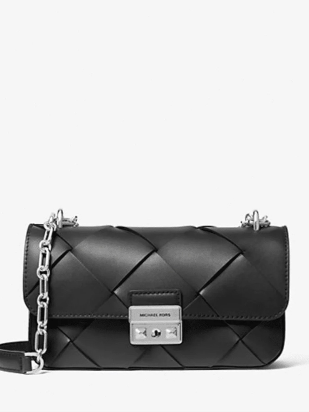 Michael Kors Tribeca Small Woven Leather Shoulder Messenger Bag - Authentic